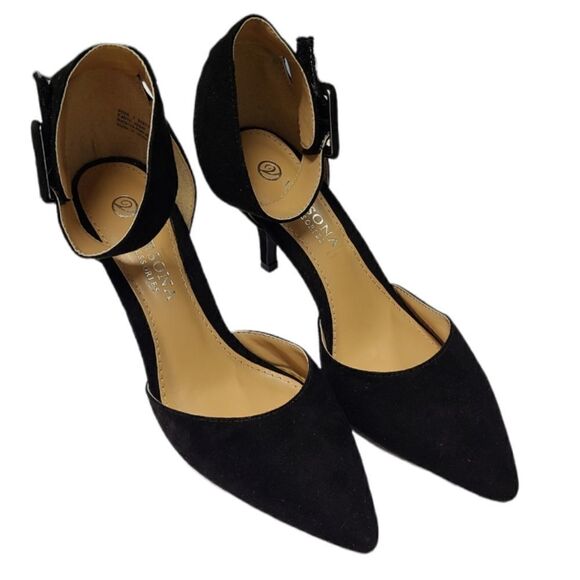 Versona Poited Toe Slingback Black Pumps Size 7 - Picture 6 of 8